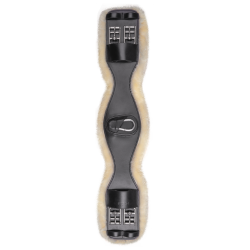 Sangle courte en cuir Waldhausen avec ECO Wool Noir