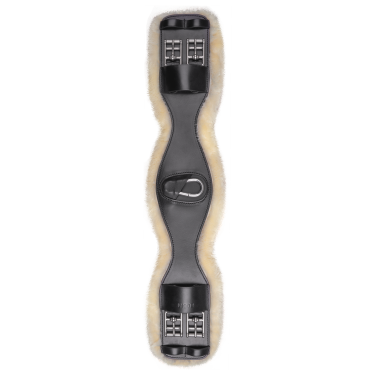 Sangle courte en cuir Waldhausen avec ECO Wool Noir