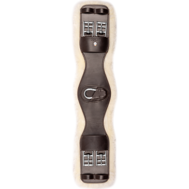 Sangle courte en cuir Waldhausen avec ECO Wool Marron