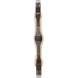 Sangle de selle en cuir Waldhausen avec ECO Wool Marron