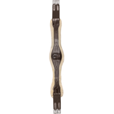 Sangle de selle en cuir Waldhausen avec ECO Wool Marron