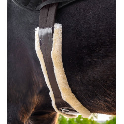 Sangle de selle en cuir Waldhausen avec ECO Wool Marron