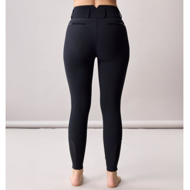 Pantalon Horseware taille haute femme Allora Alessandro Albanese grip genoux Noir