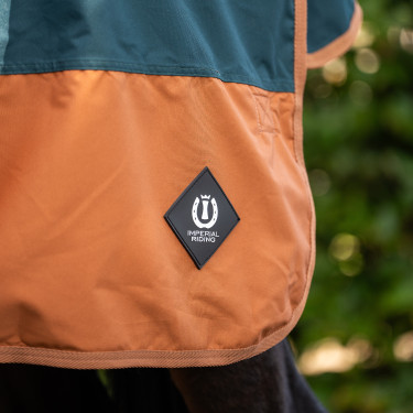 Couverture d'extérieur Imperial Riding Customized 400g avec cou Vert foncé / fox