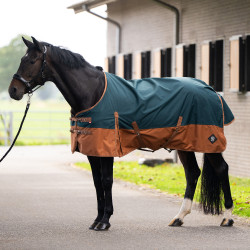 Couverture d'extérieur Imperial Riding Customized 400g avec cou Vert foncé / fox