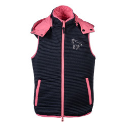 Veste sans manches HKM réversible Maui enfant Fuchsia / marine Rose