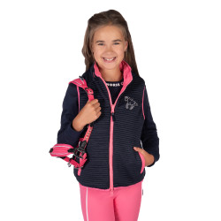 Veste sans manches HKM réversible Maui enfant Fuchsia / marine Rose