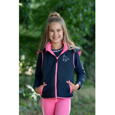 Veste sans manches HKM réversible Maui enfant Fuchsia / marine Rose