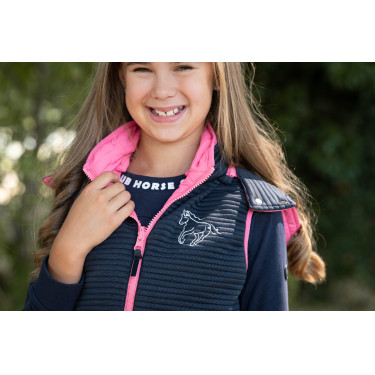 Veste sans manches HKM réversible Maui enfant Fuchsia / marine Rose