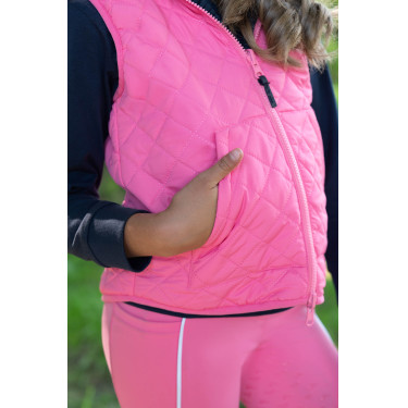 Veste sans manches HKM réversible Maui enfant Fuchsia / marine Rose