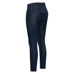 Pantalon d'équitation Euro-Star Classic Slim denim femme Bleu denim foncé