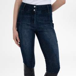 Pantalon d'équitation Euro-Star Classic Slim denim femme Bleu denim foncé