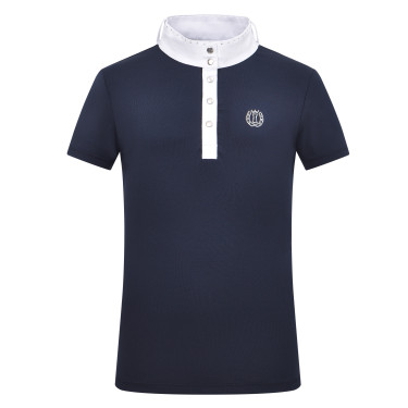Polo de concours manches courtes Imperial Riding Basic glam Kids Marine Bleu marine