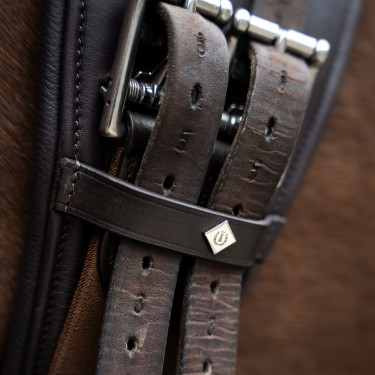 Sangle de dressage Imperial Riding anatomique avec boucles à rouleaux Marron foncé