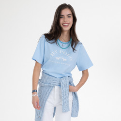 T-shirt manches courtes HV Polo Natalie femme Powder blue Bleu