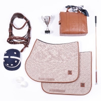 Tapis de selle HV Polo Luxi Dressage Espresso Marron