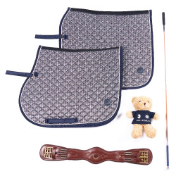 Tapis de selle HV Polo Pilar print Dressage Marine Bleu marine