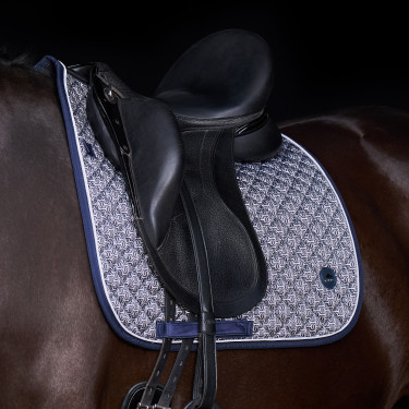 Tapis de selle HV Polo Pilar print Dressage Marine Bleu marine