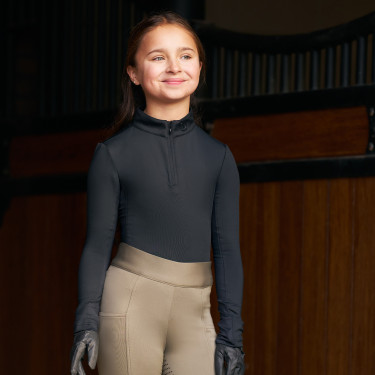 Top manches longues Imperial Riding Jamy mesh Kids Noir