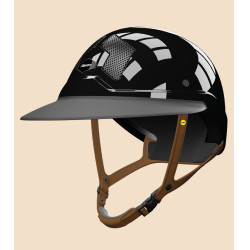 Casque Mips Flex-on Armet noir visière Mixte Star jugulaire marron
