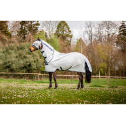 Masque anti-mouches Horseware Mio sans oreilles Gris lunaire / marine Marron