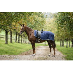 Couvre-reins Horseware Rambo polaire imperméable Marine / orage / gris argent Bleu marine