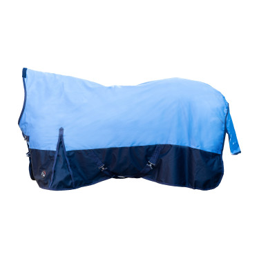 Couverture highneck HKM Norwich 600D 100g Bleu foncé / bleu clair