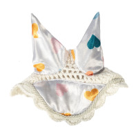Bonnet anti-mouches Hobby Horsing Print HKM Blanc avec petits cœurs