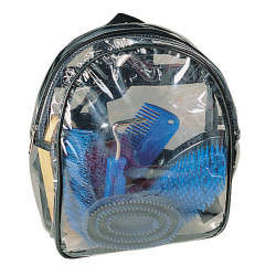 Kit de pansage 7 pièces en sac à dos Kerbl Bleu