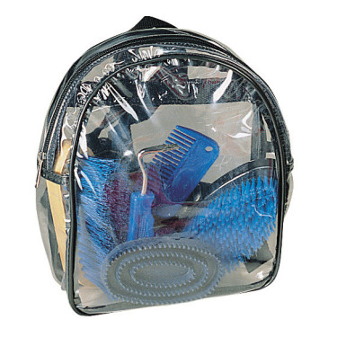 Kit de pansage 7 pièces en sac à dos Kerbl Bleu
