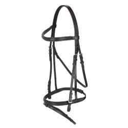 Bridon Cheval de Trait Cuir Noir