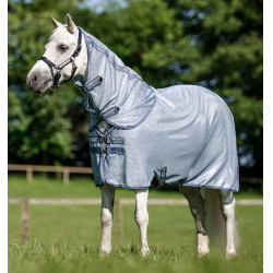Chemise Anti-Mouches Pour Poney Amigo® Bug Rug Plus Bleu chiné / bleu / argent