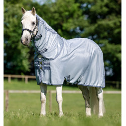 Chemise Anti-Mouches Pour Poney Amigo® Bug Rug Plus Bleu chiné / bleu / argent