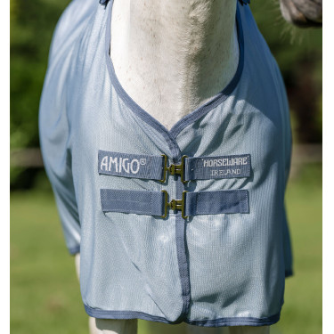 Chemise Anti-Mouches Pour Poney Amigo® Bug Rug Plus Bleu chiné / bleu / argent