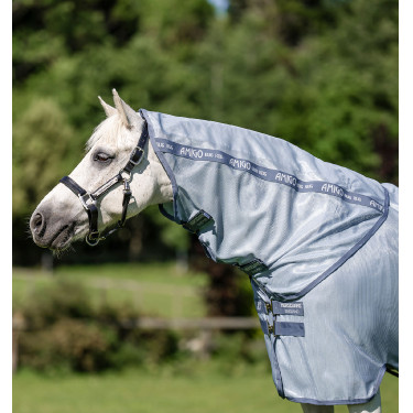 Chemise Anti-Mouches Pour Poney Amigo® Bug Rug Plus Bleu chiné / bleu / argent
