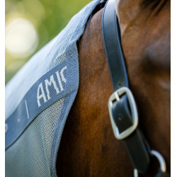 Couverture anti-mouches Horseware Amigo Integrated Bleu chiné / bleu / argent