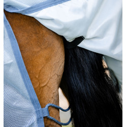 Couverture anti-mouches Horseware Amigo Integrated Bleu chiné / bleu / argent