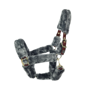 Licol en fourrure Bucas Sow-Line Bordeaux / noir