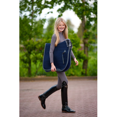 Tapis de selle Bucas Show-Line Dressage Marine / gris Bleu
