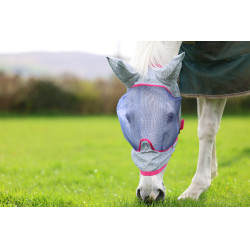 Masque anti-mouches Bucas Buzz-Off Deluxe avec oreilles Bleu blossom