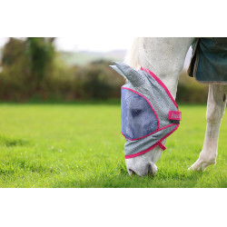 Masque anti-mouches Bucas Buzz-Off Deluxe avec oreilles Bleu blossom