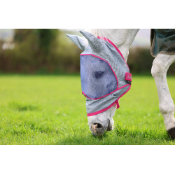 Masque anti-mouches Bucas Buzz-Off Deluxe avec oreilles Bleu blossom