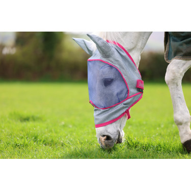 Masque anti-mouches Bucas Buzz-Off Deluxe avec oreilles Bleu blossom