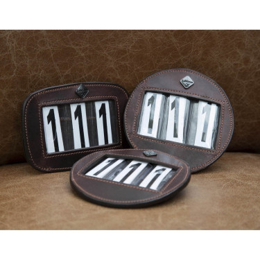 Porte-numéro rond LeMieux pour bridon Marron