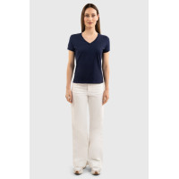 Tee-shirt Harcour Aquila manches courtes femme France Marine Bleu marine