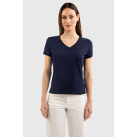 Tee-shirt Harcour Aquila manches courtes femme France Marine Bleu marine