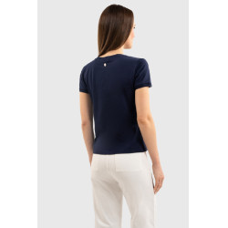 Tee-shirt Harcour Aquila manches courtes femme France Marine Bleu marine