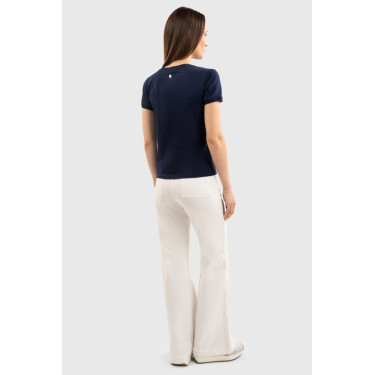 Tee-shirt Harcour Aquila manches courtes femme France Marine Bleu marine