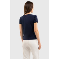 Tee-shirt Harcour Hydra manches courtes femme Marine Bleu marine