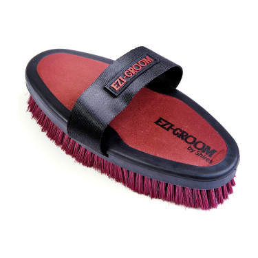 Brosse douce Ezi-Groom Shires 20 cm Bordeaux